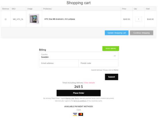Picture of Klarna Checkout payment plugin for nopCommerce (Klarna v3)